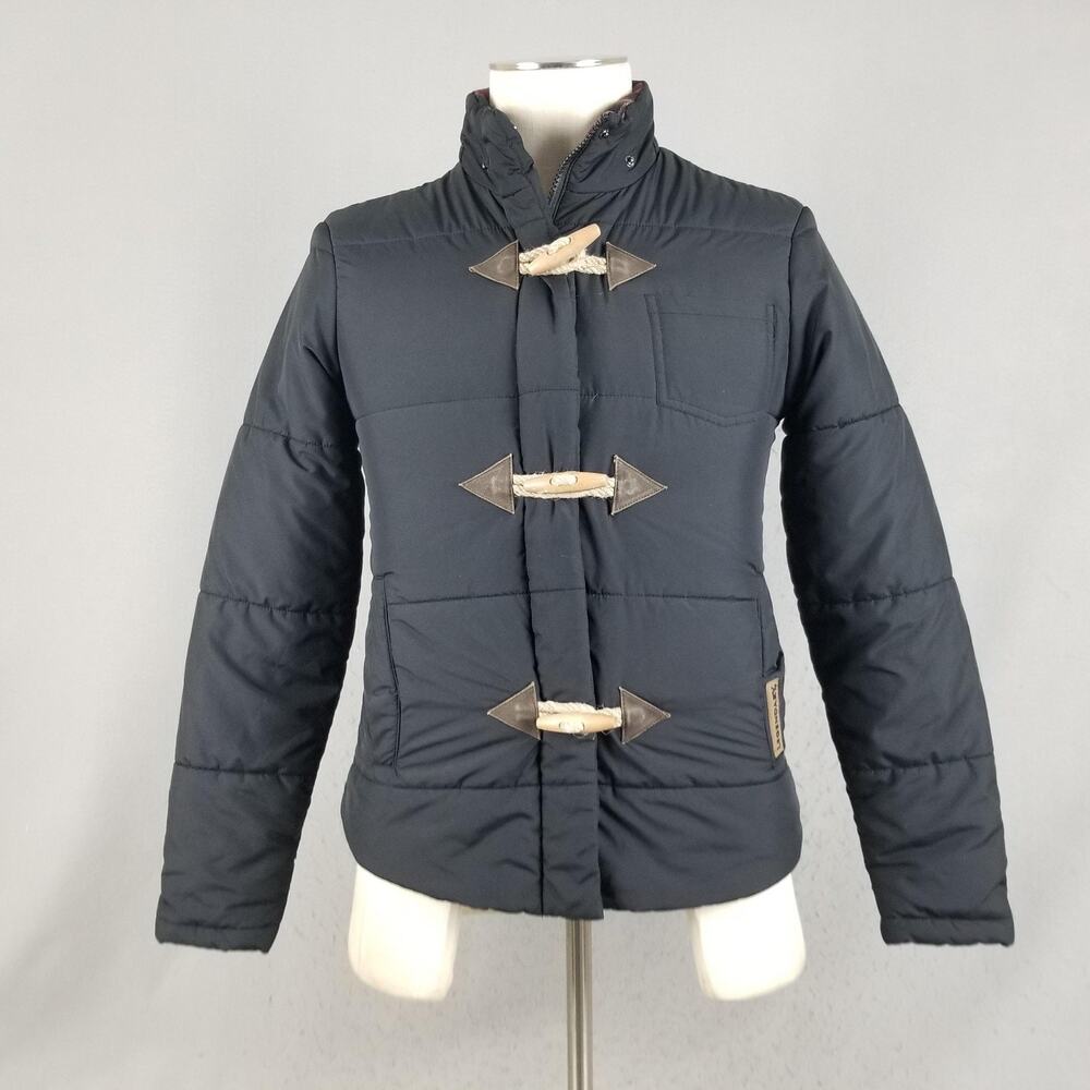 Legendary Whitetails Jacket Womens Small Black Duffle Toggle Quilted Puffer